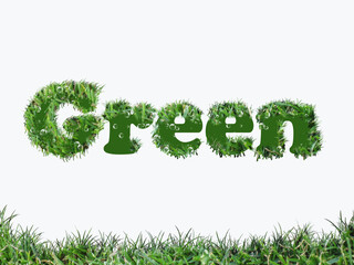 Gras mit Schriftzug Green