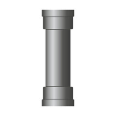 Pipe cartoon vector. Icon of metal pipeline connection, valves, flanges, drains for system. Industrial concept