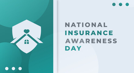 Happy National Insurance Awareness Day June Celebration Vector Design Illustration. Template for Background, Poster, Banner, Advertising, Greeting Card or Print Design Element