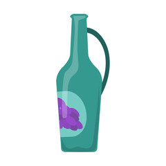 Jug with alcohol. Symbol of Georgia vector illustration. National cuisine isolated on white background. Traveling, culture concept