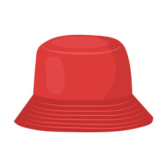 Fototapeta premium Red panama hat. Travel stuff for summer beach vacation. Vector illustration of clothes and objects for tourist isolated on white. Tourism concept