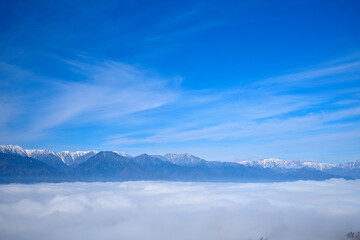 雲海　アルプス　安曇野