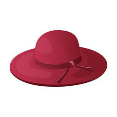 Summer hat and headgear. Female head wear on white. Vintage retro classic and modern hats, clothes accessory colorful cartoon vector of head wear
