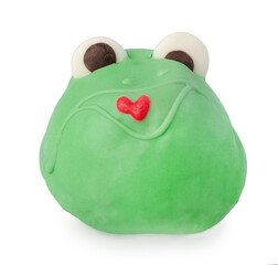 Cake in the form of a frog isolated on white