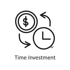 Fototapeta premium Time Investment vector outline Icon Design illustration. Business Symbol on White background EPS 10 File