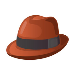 Hats and headgear. Male head wear on white. Retro classic clothes accessory colorful cartoon vector of head wear