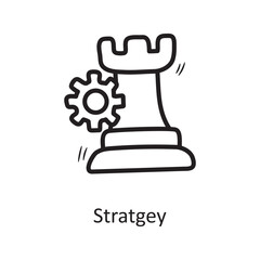 Strategy vector outline Icon Design illustration. Business Symbol on White background EPS 10 File