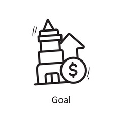 Goal vector outline Icon Design illustration. Business Symbol on White background EPS 10 File