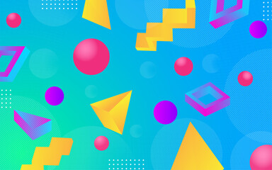 Gradient colorful geometric shape background