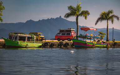 Vista para as montanhas da costa da cidade historica de Paraty, Rio de Janeiro - Brasil