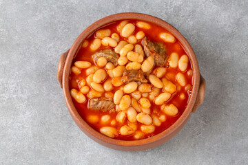 Turkish foods; dried bean, Beans with minced meat (kuru fasulye)