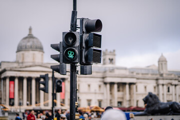 Green traffic light in London
