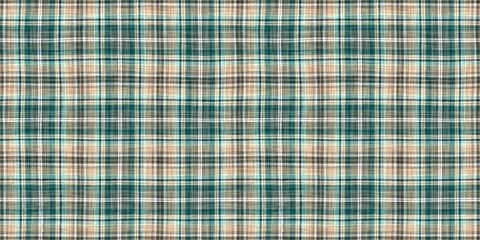 Teal rustic coastal beach house border check fabric tile. Seamless sailor flannel edging trim textile. Gingham rustic banner ribbon endless tape.