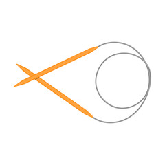 Knitting needles flat vector illustration on white background. Hobby concept