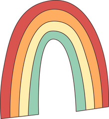 rainbow, boho style retro vintage vector