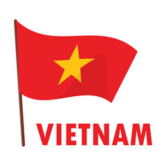 Symbol of Vietnam vector illustration. ASEAN country National flag isolated on white background. Traveling, culture concept