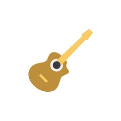 Guitar icon in color, isolated on white background 