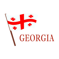 National flag. Symbol of Georgia vector illustration. Georgian national flag isolated on white background. Traveling, culture concept
