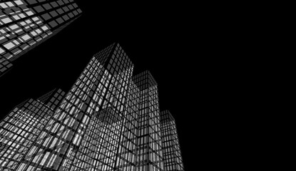 Abstract architectural rendering 3d illustration