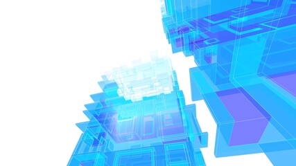 Fototapeta premium Abstract architectural rendering 3d illustration