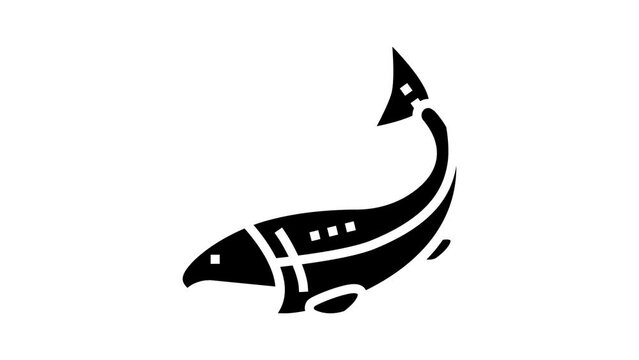 fish seafood glyph icon animation