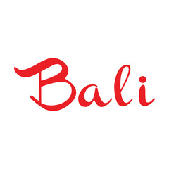 Symbol of Bali vector illustration. Drawings of Indonesian decorative inscription Bali isolated on white background. Summer, traveling, culture concept