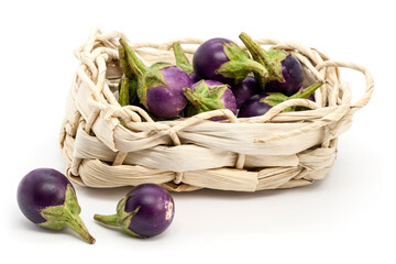 Closeup von thailändischen, violetten Mini-Auberginen