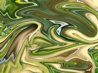 Glowing particles liquid dynamic flow. Trendy fluid cover design