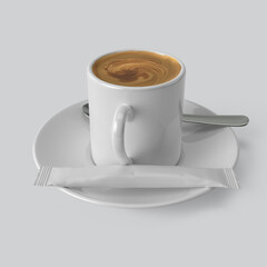 White espresso cup on a white background - 3d render