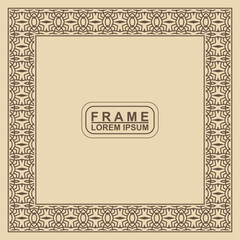 Vintage ornamental vector frame. Vector illustration template for design