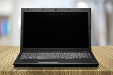 Modern laptop computer with a blank screen