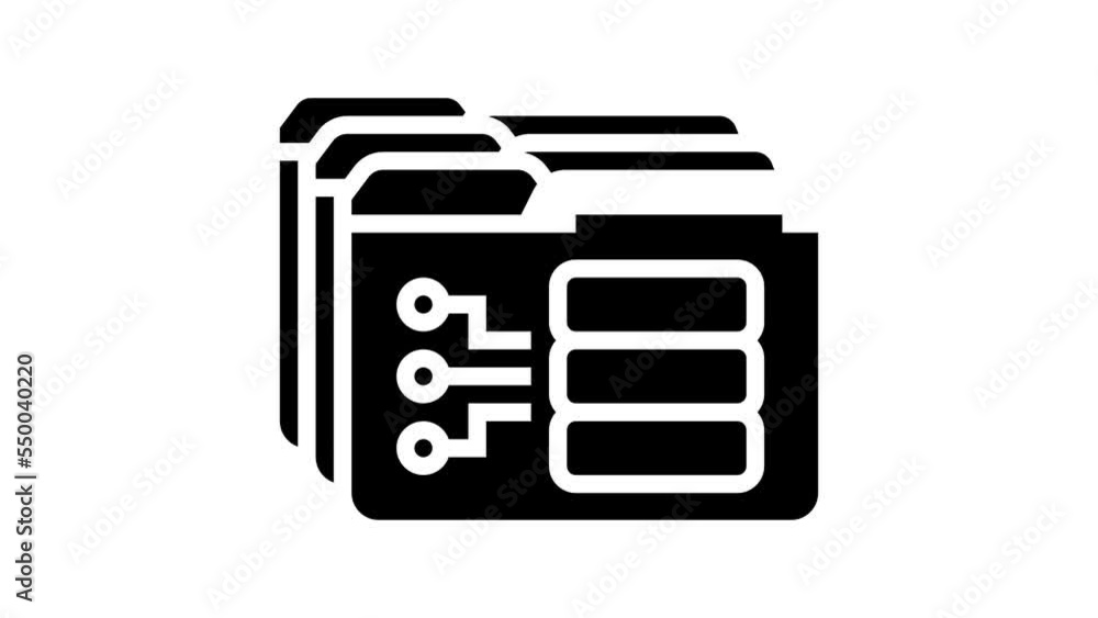 Poster storage folder line icon animation