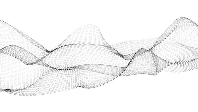 Grid sguare wave black color motion animated white background