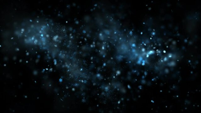 lue Snowflakes and Winter Particles Loop Background