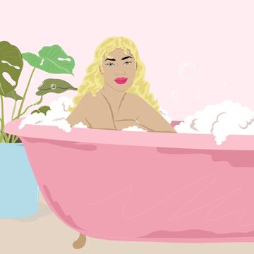 Woman in bathtub