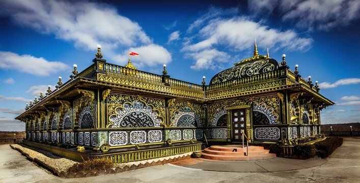 Beautiful shot of Prabhupada's Palace of Gold in New Vrindaban, West Virginia