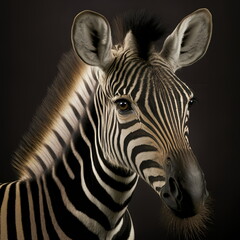 Fototapeta na wymiar Zebra Face Close Up Portrait - AI illustration 10
