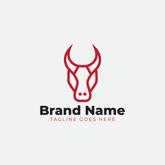 bull or cow head logo icon simple and minimal