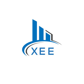 XEE letter logo. XEE blue image. XEE Monogram logo design for entrepreneur and business. XEE best icon.	
