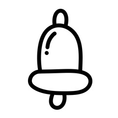 Christmas flat line icon bell.