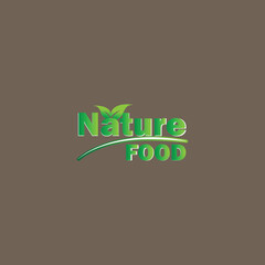 Nature food typography logo template
