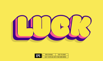 Luck 3d text effect