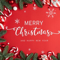 Merry christmas instagram post template