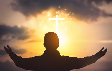 Human hands open palm up worship