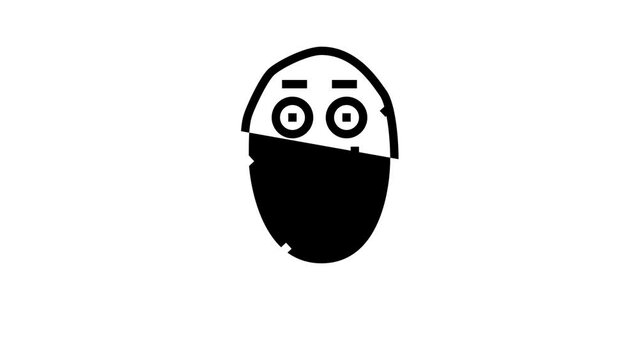 potato vegetable character line icon animation