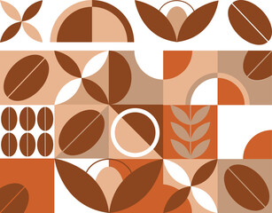Geometric pattern coffee design. Abstract seamless geometric drawing. Seamless pattern with decorative geometric and abstract elements.