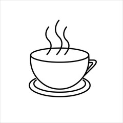 Line coffee cup with smoke