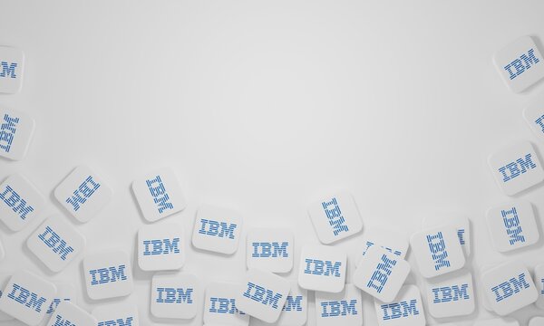 Melitopol, Ukraine - November 21, 2022: IBM logo icon isolated on color background. IBM is an American multinational technology and consulting corporation