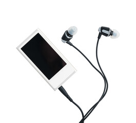 Small MP3 music player and earbuds