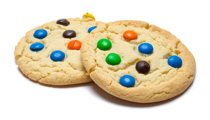 Two Colored Chocolate Chip Cookies